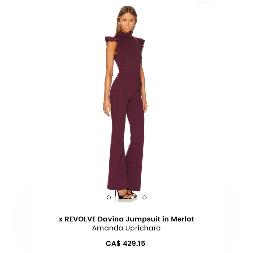 AMANDA UPRICHARD burgundy jumpsuit, size large